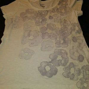 Closet clear out! White T-shirt with flowers.